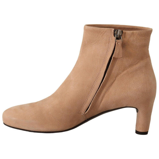 DEL CARLO Elegant Beige Leather Boots WOMAN BOOTS DEL CARLO