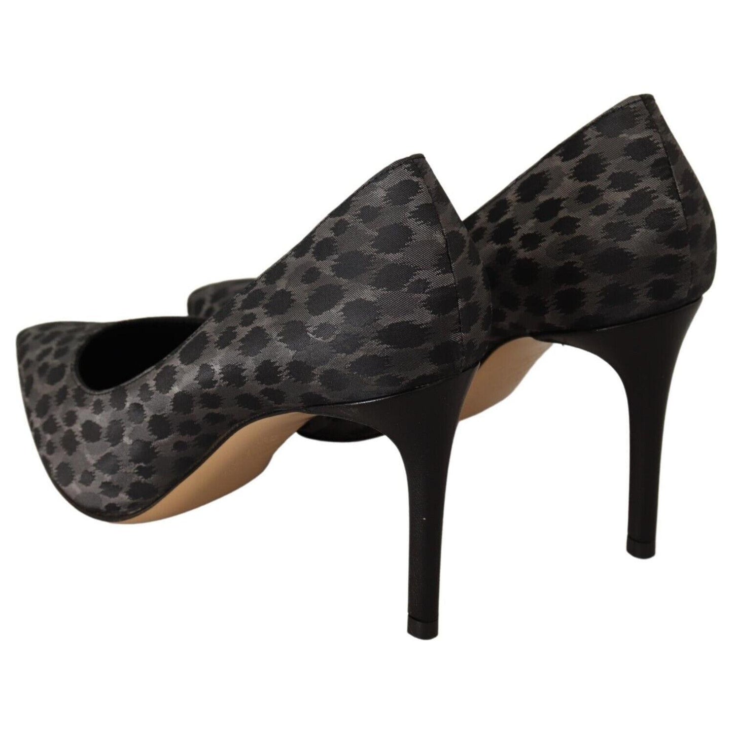 Sofia Elegant Black Leopard Print Leather Heels WOMAN PUMPS Sofia