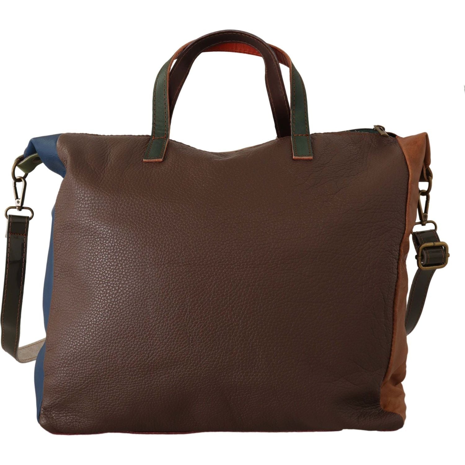 Front view with bag zipped and handles upright.