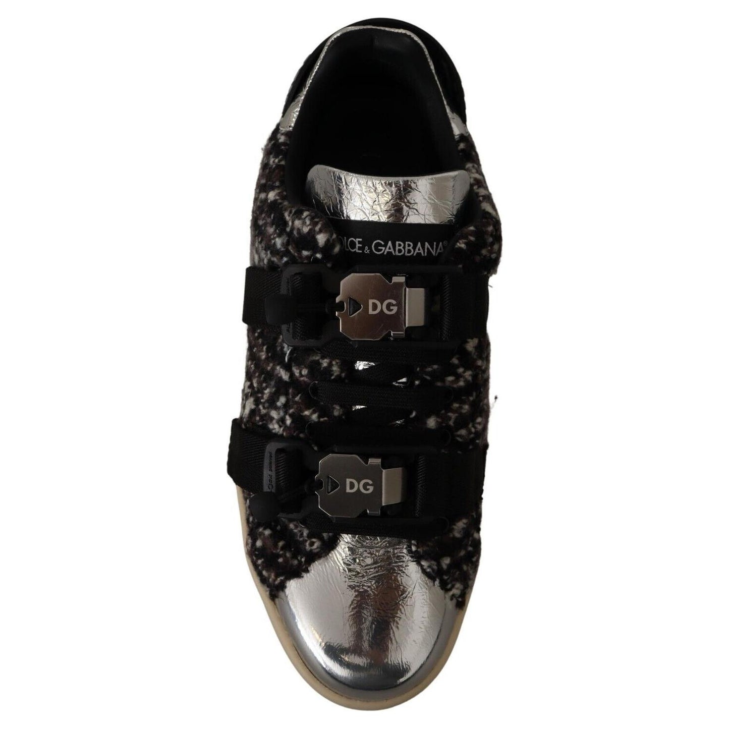 Dolce & Gabbana Silver Elegance Leather Sneakers Dolce & Gabbana