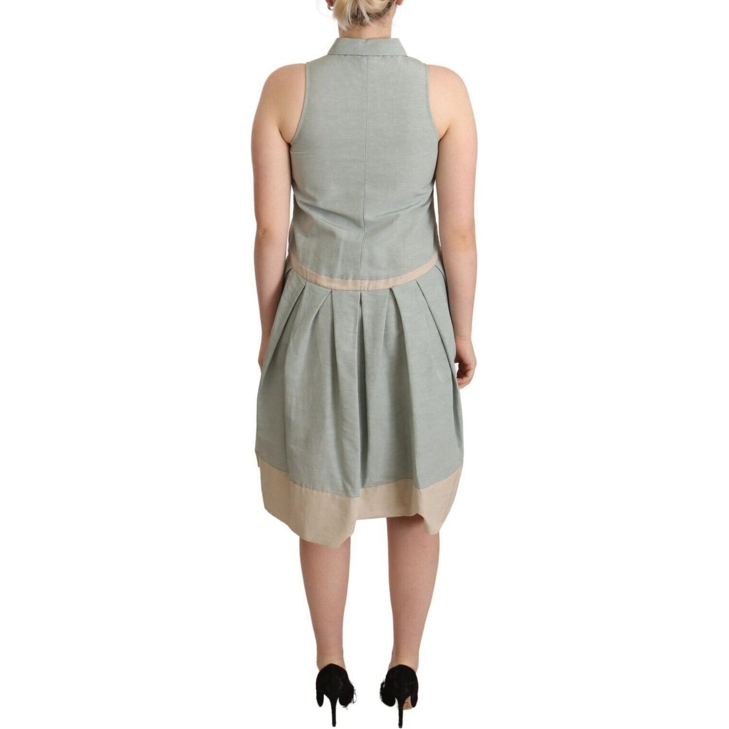 Comeforbreakfast Multicolor Collared Sleeveless Sheath Dress