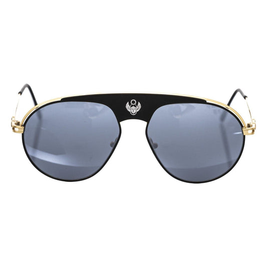 Frankie Morello Black Metallic Men's Sunglass Shield Frankie Morello