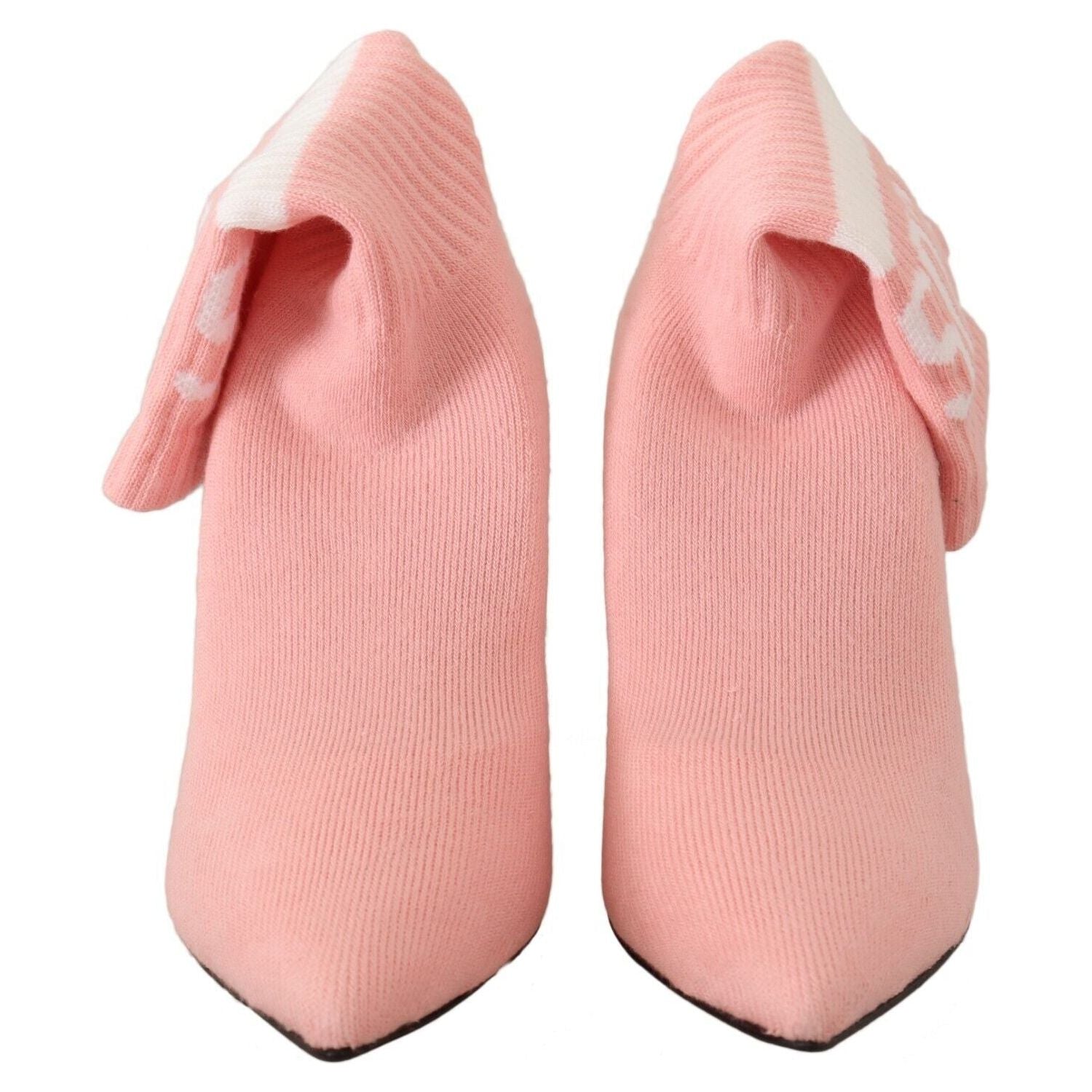 حذاء GCDS أنيق من الجلد السويدي باللون الوردي مع جوارب بشعار