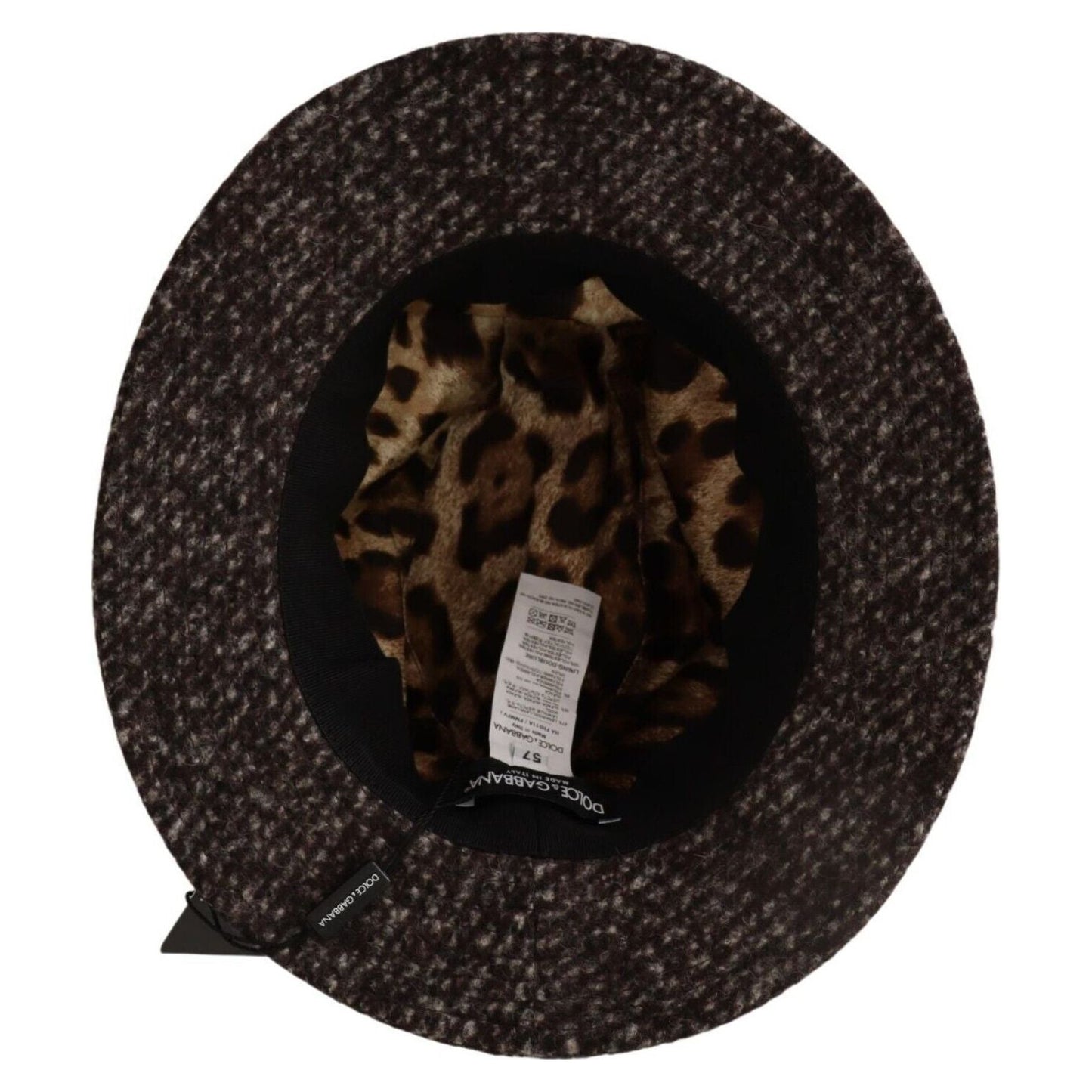 Dolce & Gabbana Elegant Gray Tweed Wide Brim Hat Dolce & Gabbana