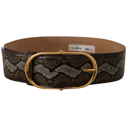 Dolce & Gabbana Elegant Gold Oval Buckle Leather Belt WOMAN BELTS Dolce & Gabbana