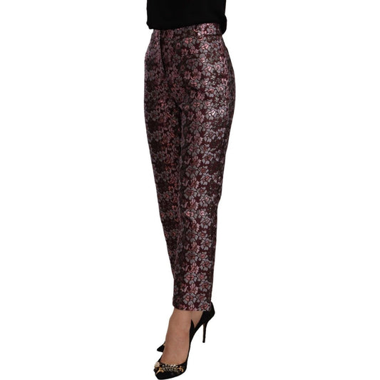 House of Holland High Waist Jacquard Flared Cropped Trousers House of Holland