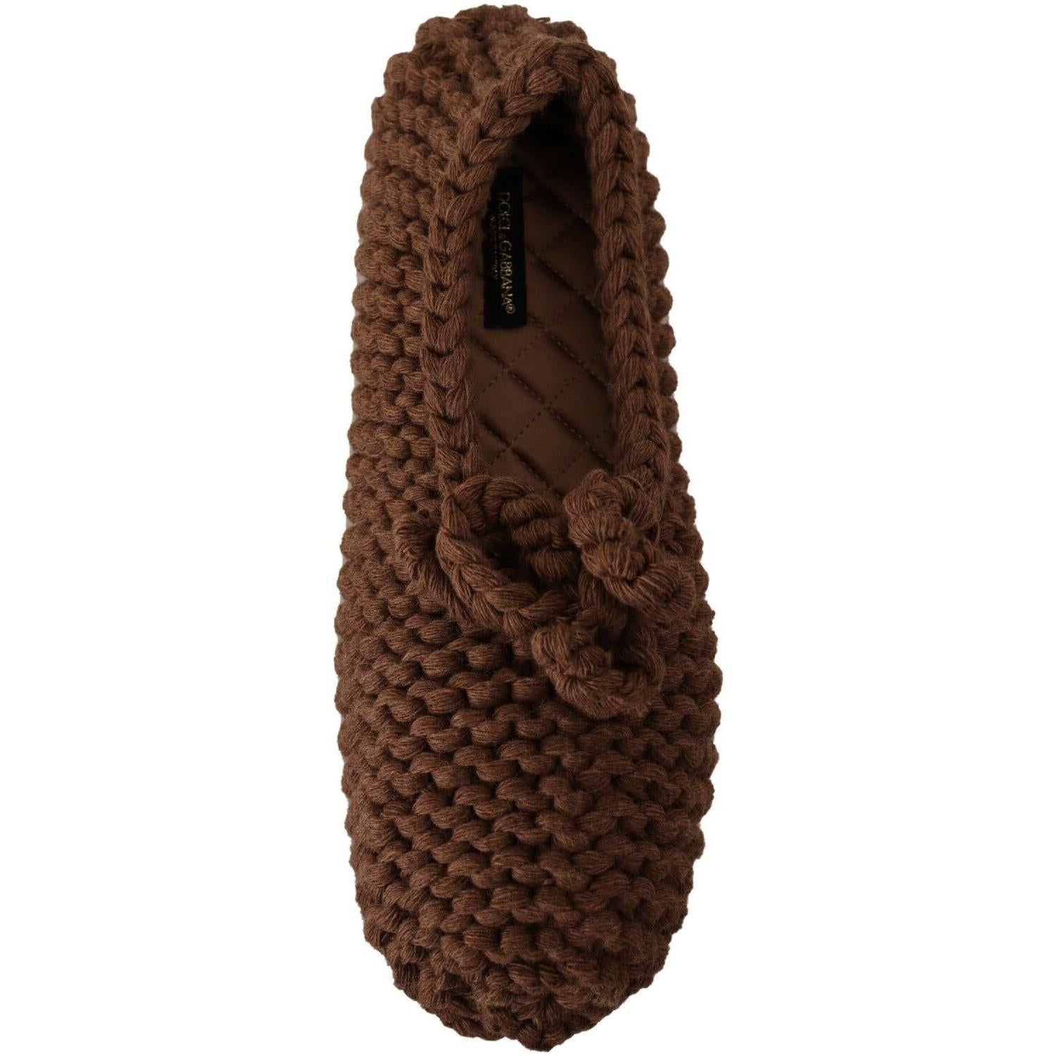 حذاء باليرينا أنيق من الصوف المحبوك من دولتشي آند غابانا