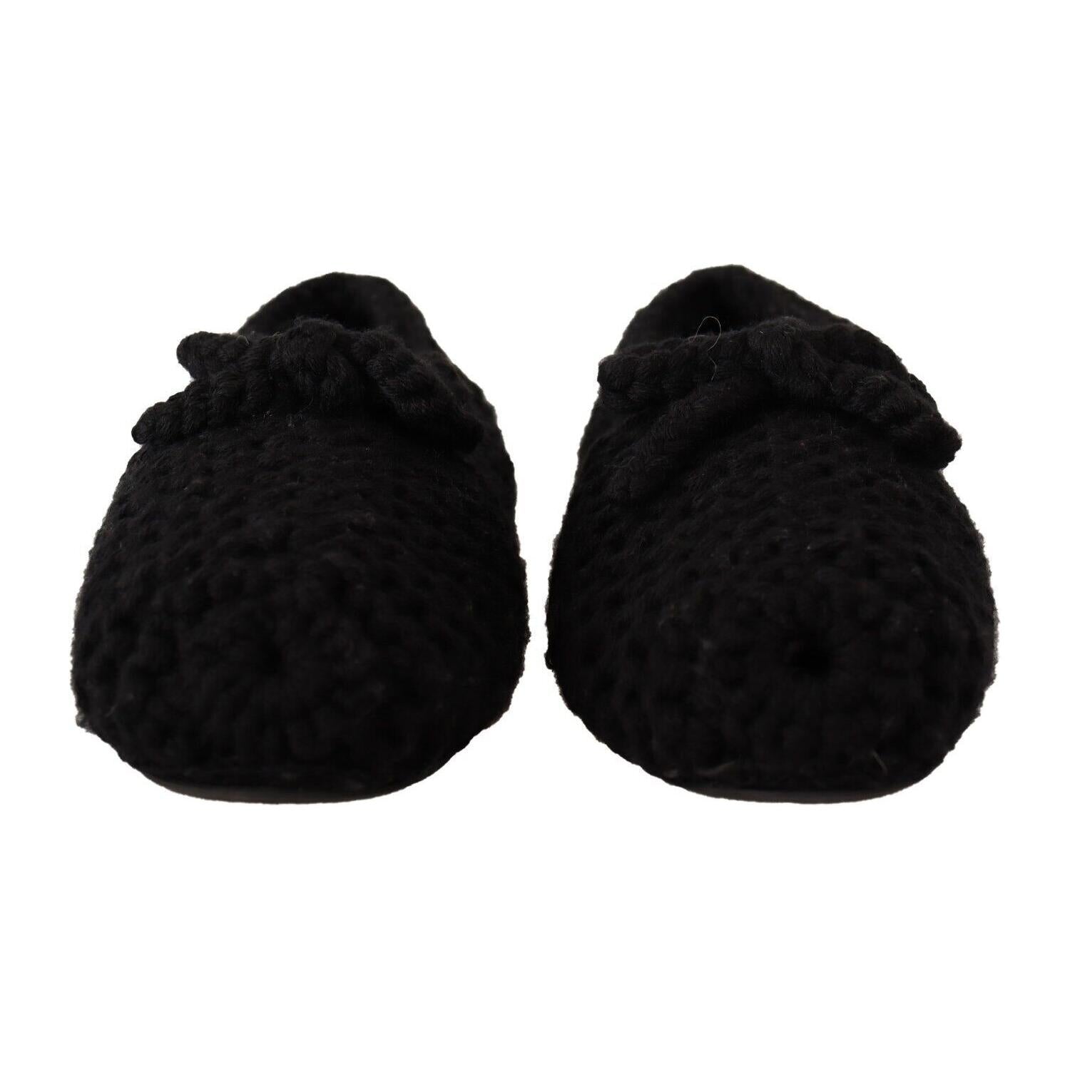 حذاء باليه أنيق من الصوف الأسود من دولتشي آند غابانا