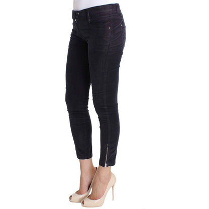 Costume National Purple Cropped Corduroys Jeans