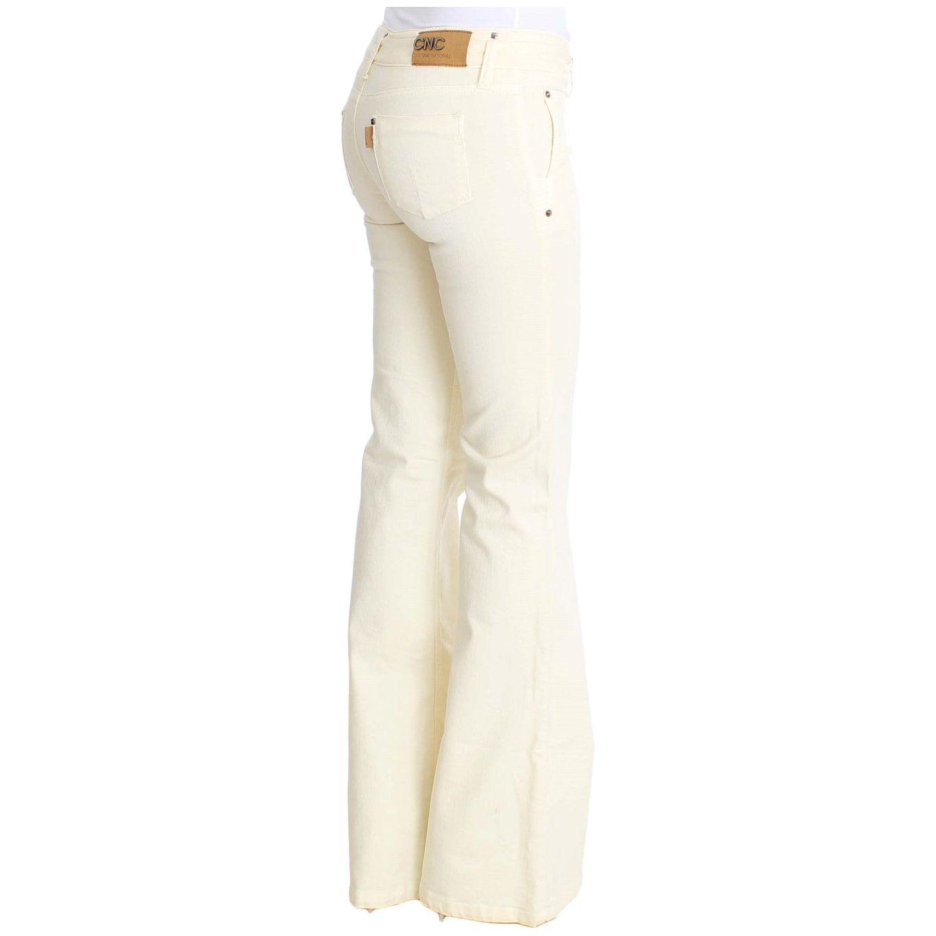 Costume National Chic Off-White Flared Designer Jeans Costume National