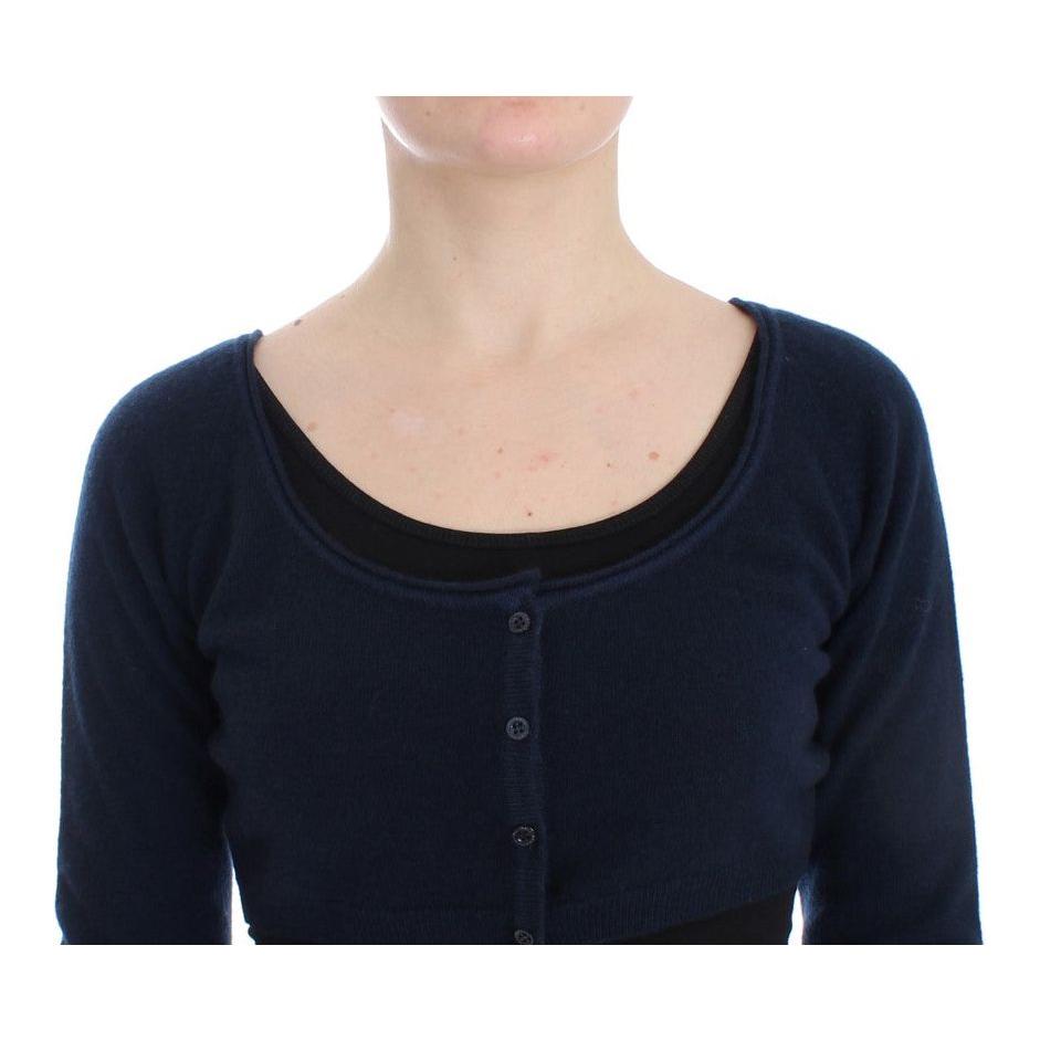 Ermanno Scervino Chic Cashmere-Blend Cropped Sweater in Blue Ermanno Scervino