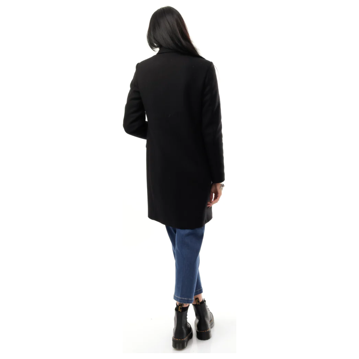 Love Moschino Black Wool Women Coat Love Moschino