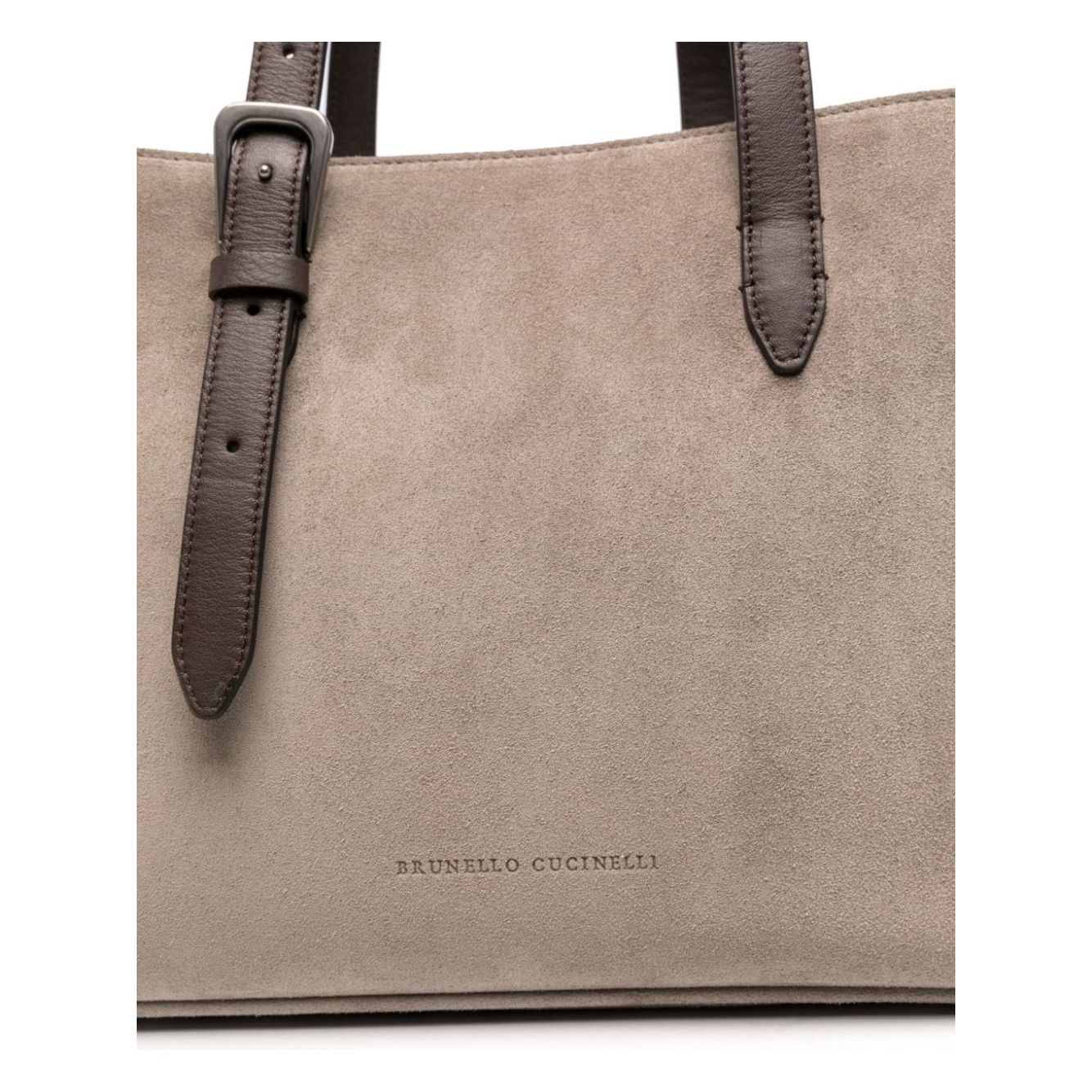 Brunello Cucinelli brown calf suede Tote Bag