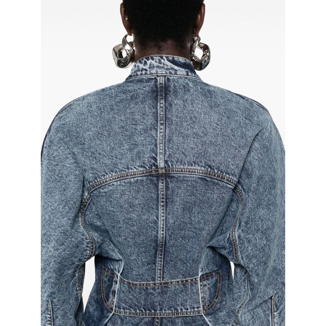 Alaia Coats Clear Blue Jackets Alaia