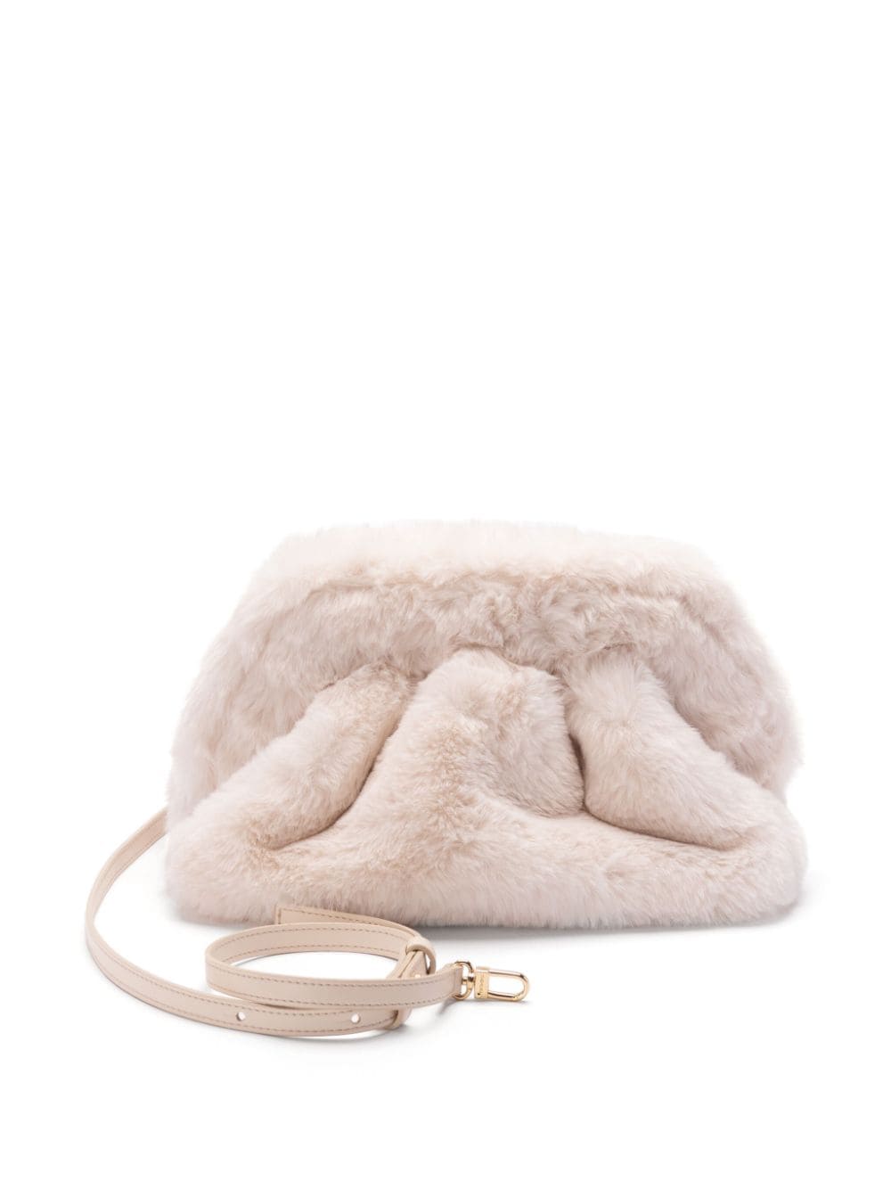 THEMOIRE' beige faux-fur design Clutch Bag Clutches Themoire'