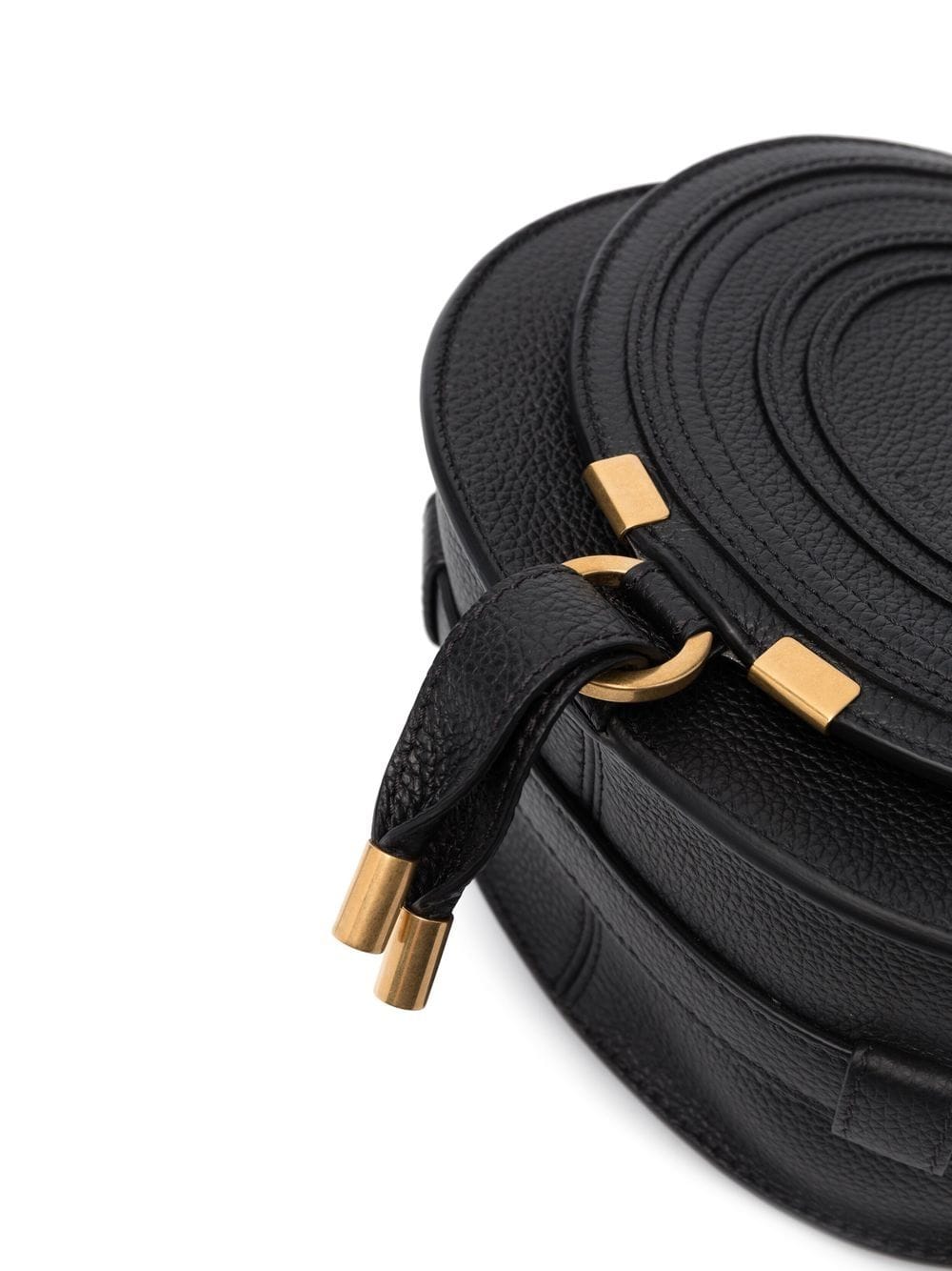 Chloè  black calf leather linen flax pebbled Crossbody Bag Shoulder Chloè