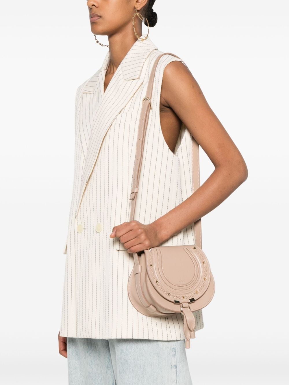 Chloè Marcie Saddle Crossbody Bag Powder Shoulder Chloè