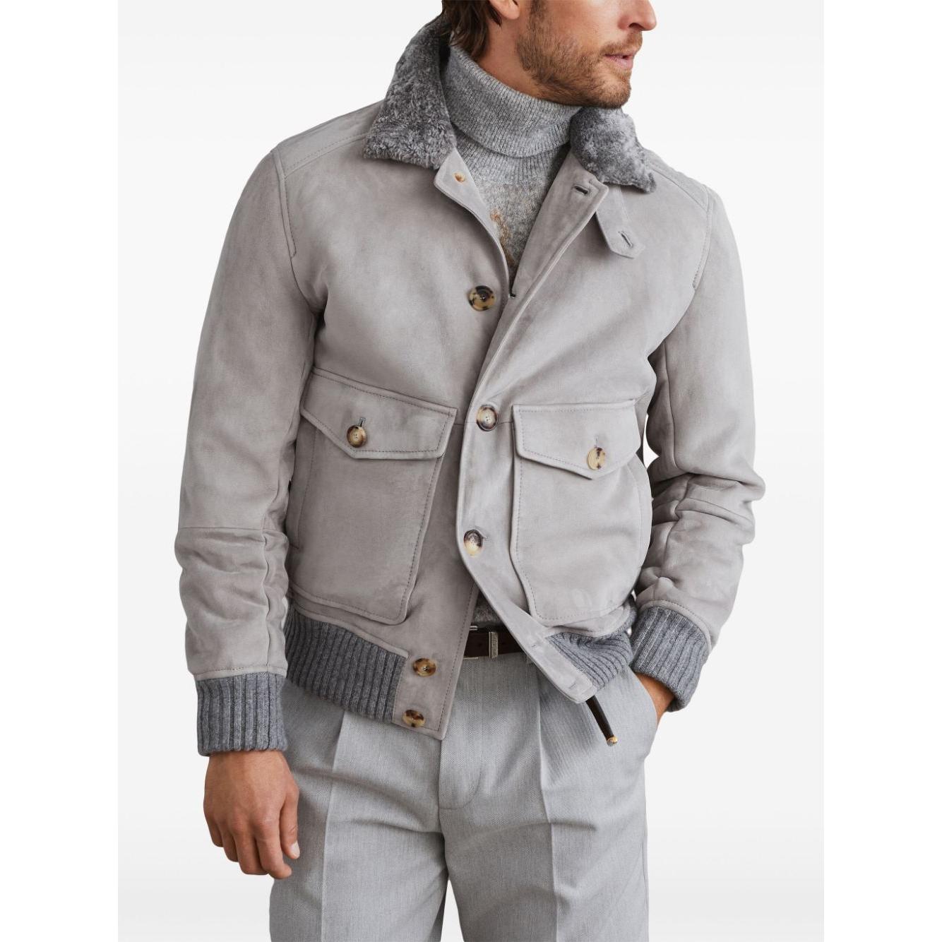 Brunello Cucinelli Jackets Light Grey Jackets Brunello Cucinelli