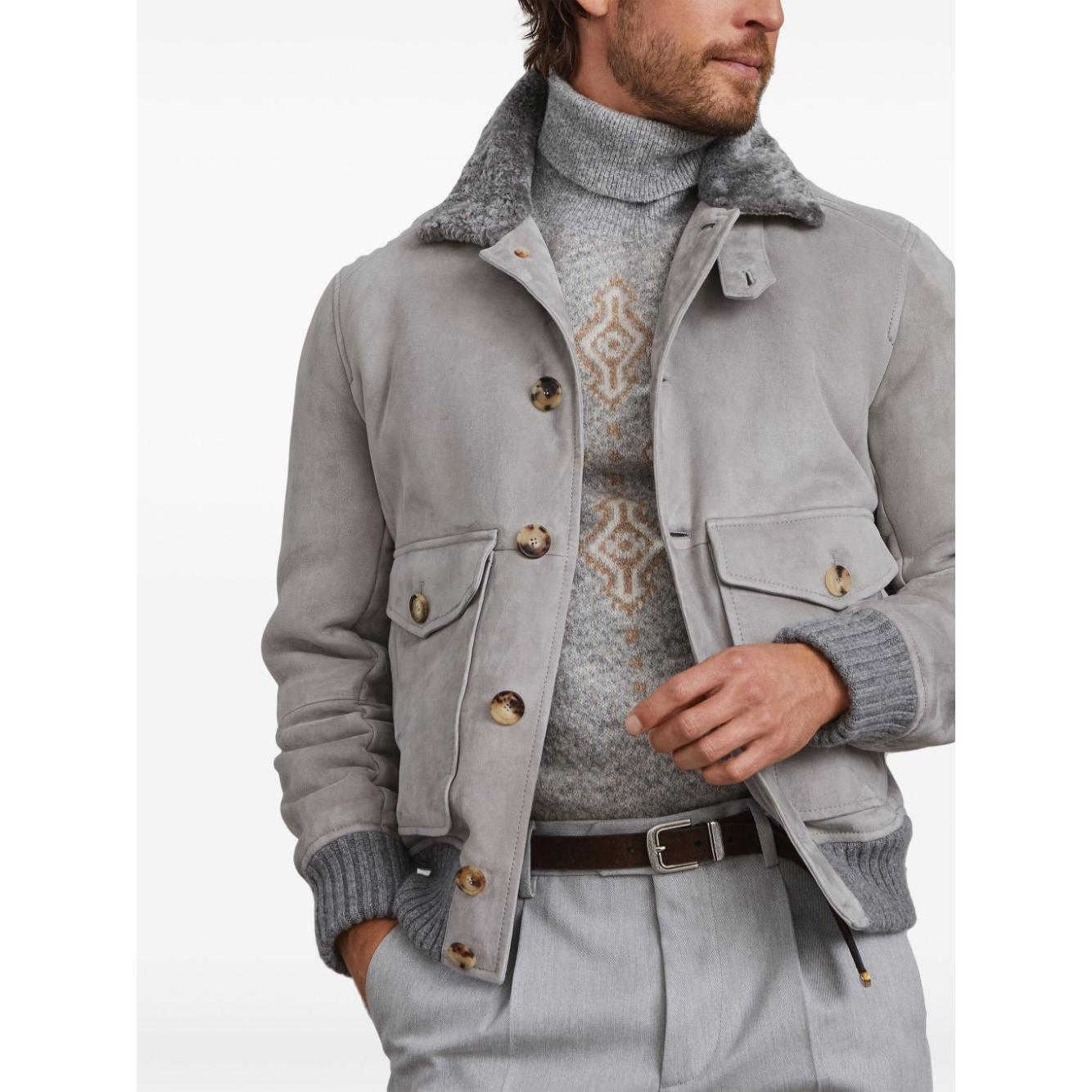 Brunello Cucinelli Jackets Light Grey Jackets Brunello Cucinelli