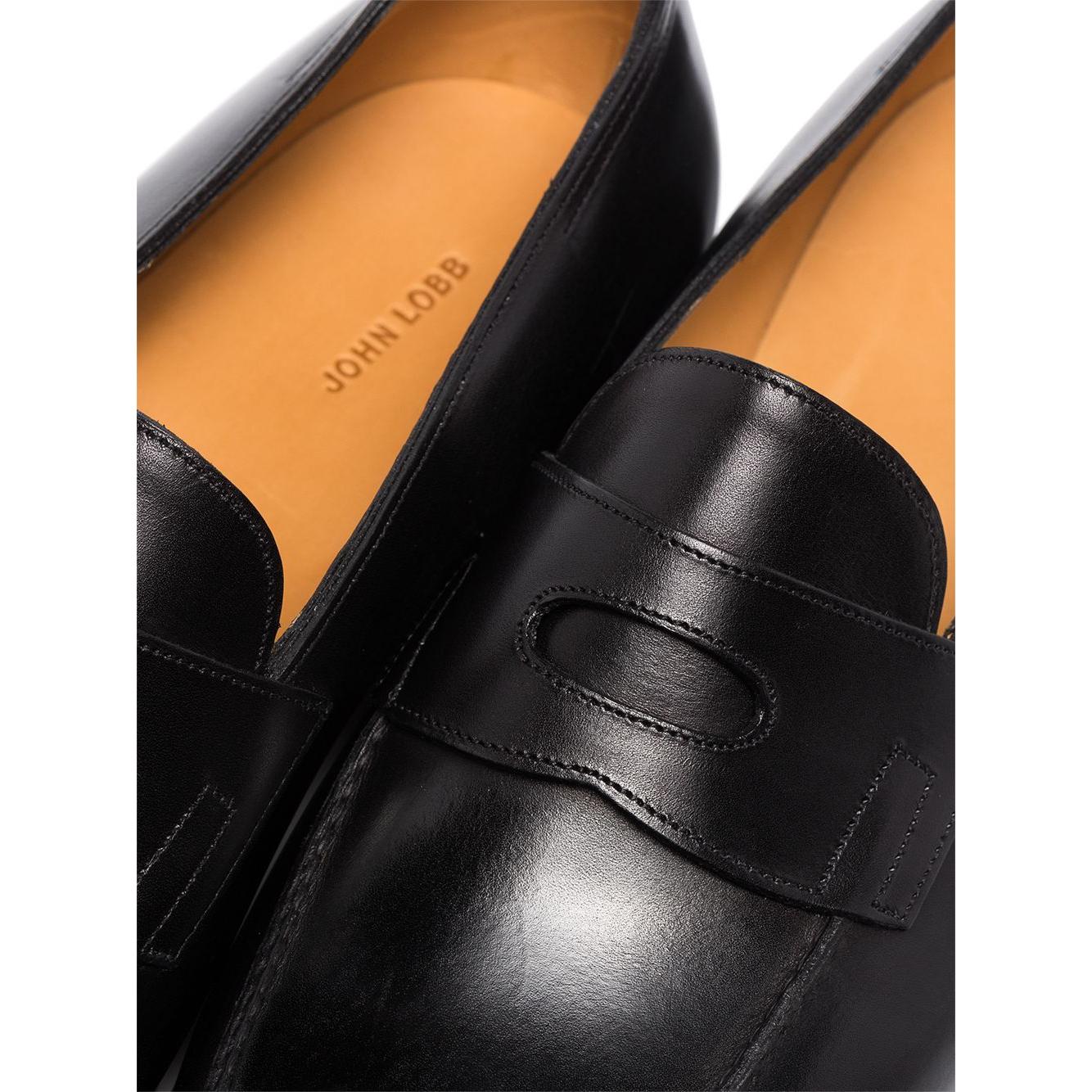 John Lobb black leather men loafers Moccasins John Lobb