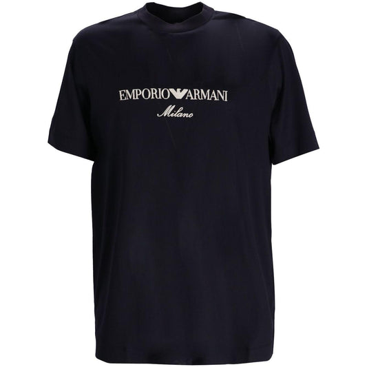 Emporio Armani ASV logo embroidery T-shirt Topwear Emporio Armani Black
