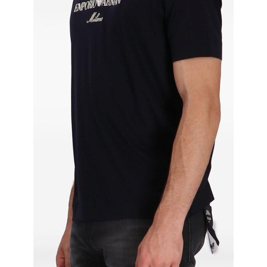Emporio Armani ASV logo embroidery T-shirt Topwear Emporio Armani Black