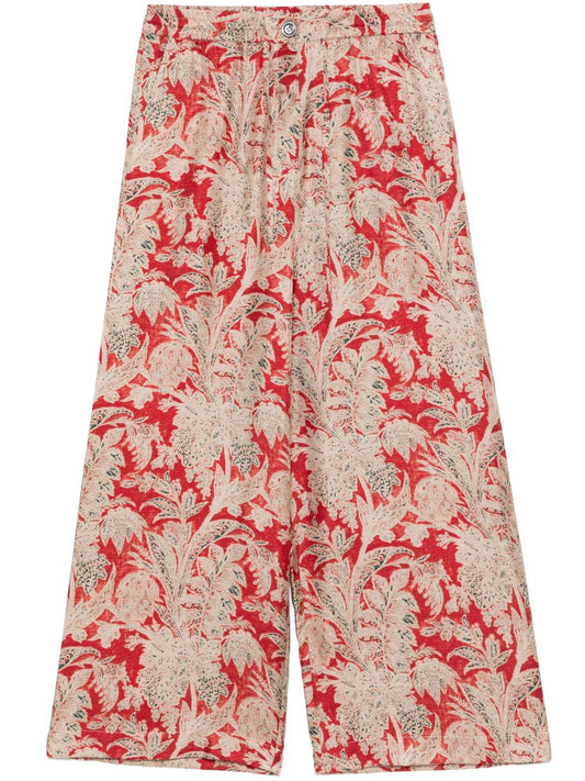 Pierre Louis Mascia Aloe silk palazzo pants