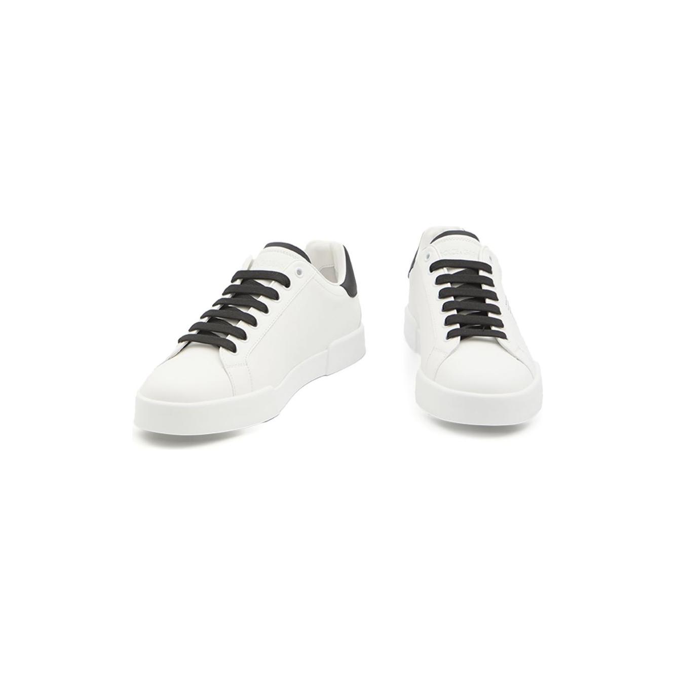 Dolce & Gabbana Portofino perforated-logo leather sneakers Sneakers Dolce & Gabbana Beige