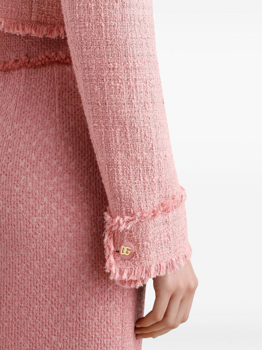 Dolce & Gabbana Short raschel tweed jacket in Pink