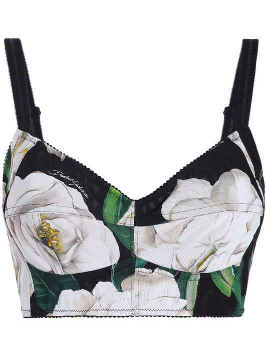 Dolce & Gabbana Stretch bralette top with gardenia print