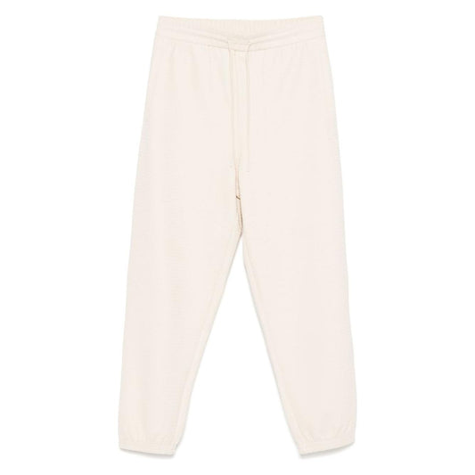 Emporio Armani ASV Lyocell blend jersey joggers with all-over lettering Trousers Emporio Armani Beige