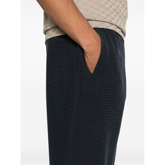 Emporio Armani ASV Lyocell blend jersey joggers with all-over lettering Trousers Emporio Armani Beige