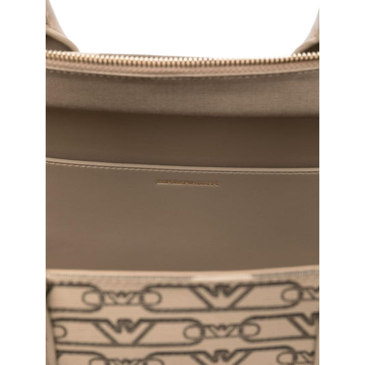 Emporio Armani Medium shopper bag with all-over monogram print