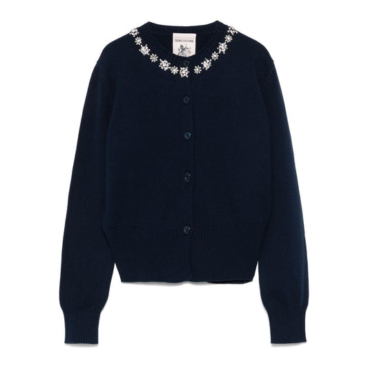 Semicouture Sweaters Blue Topwear Semicouture Black