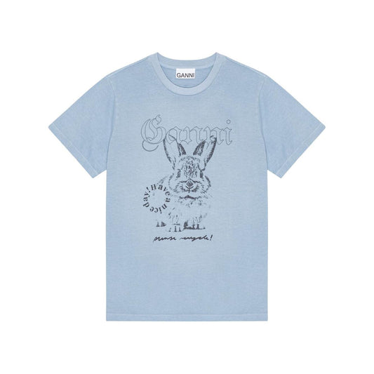GANNI T-shirts and Polos Clear Blue Topwear Ganni Light Steel Blue