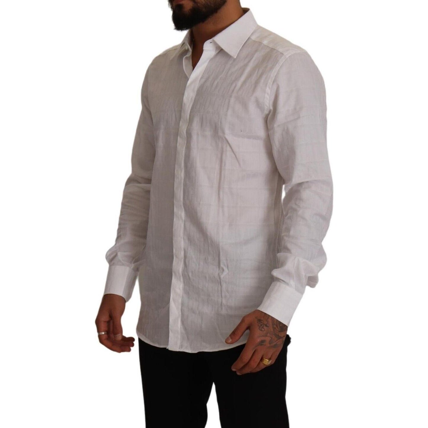 Dolce & Gabbana Elegant White Cotton Dress Shirt - Slim Fit Dolce & Gabbana