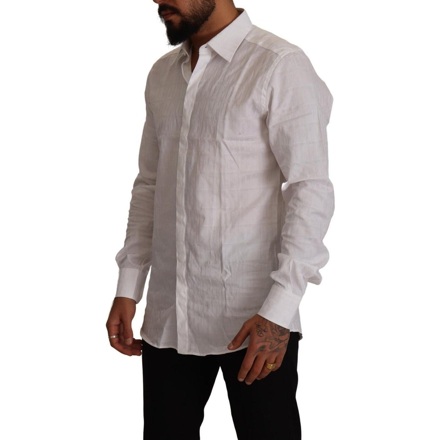 Dolce & Gabbana Elegant White Cotton Dress Shirt - Slim Fit Dolce & Gabbana