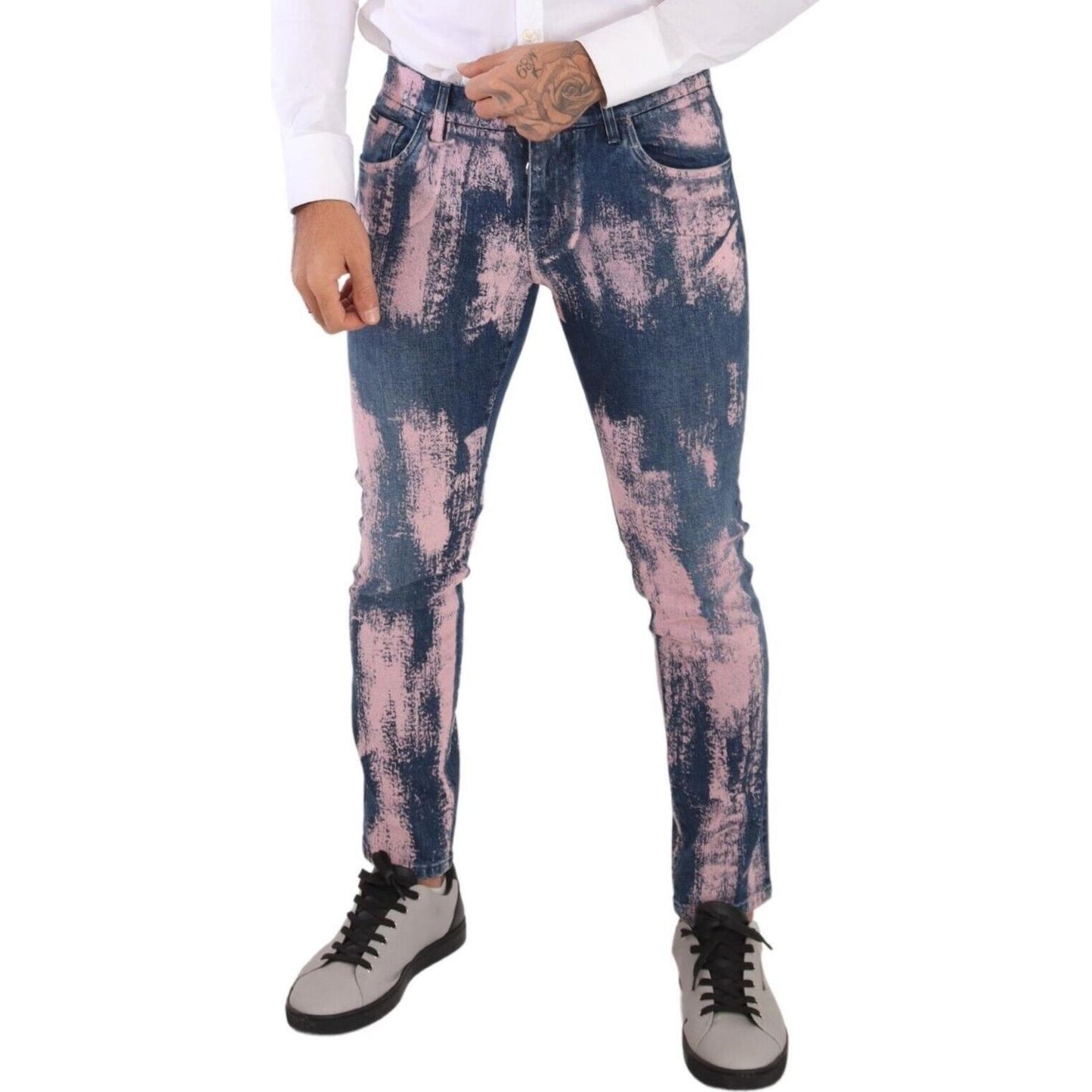 Dolce & Gabbana Elegant Skinny Slim Fit Denim Jeans in Tie Dye Dolce & Gabbana