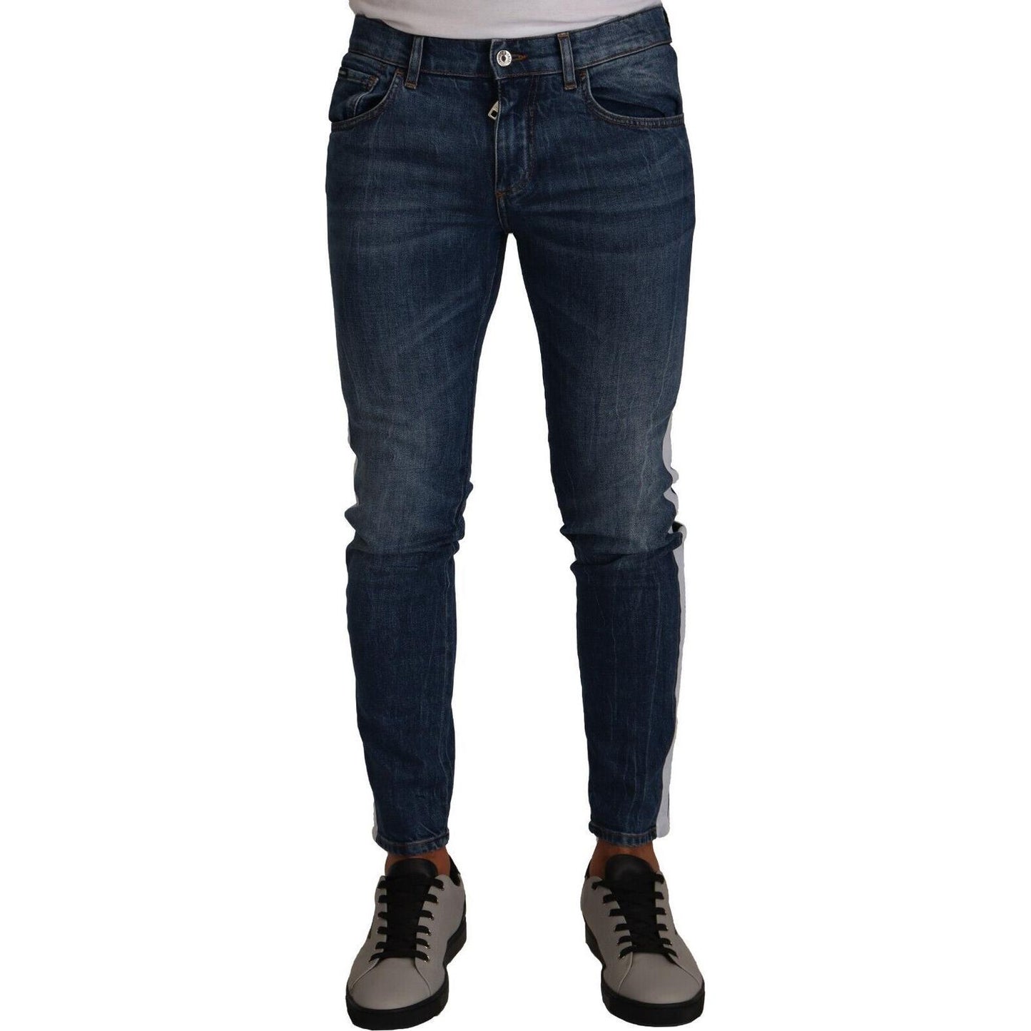 Dolce & Gabbana Slim Fit Blue Washed Denim Jeans Dolce & Gabbana