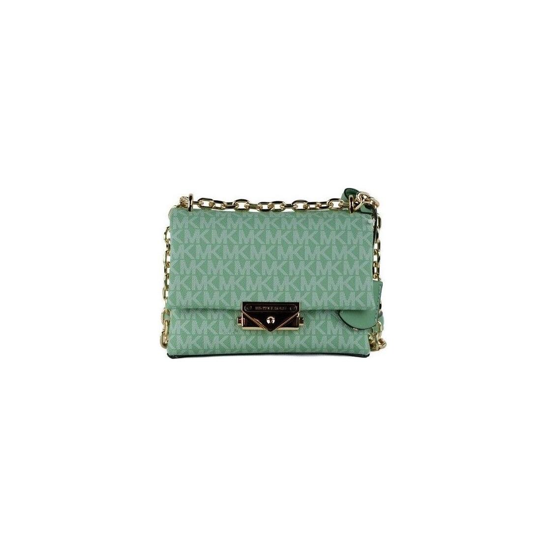 Michael Kors Cece Small Sea Green Signature PVC Convertible Flap Crossbody Bag Michael Kors