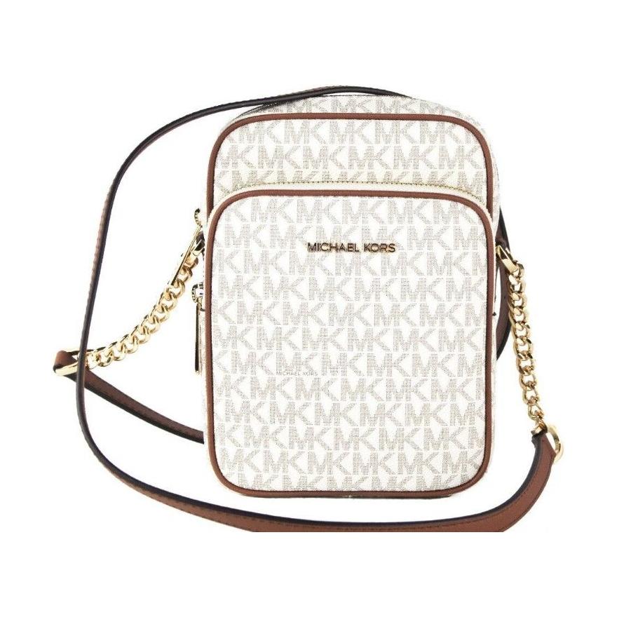 Michael Kors Jet Set Medium Vanilla PVC North South Chain Crossbody Handbag Michael Kors