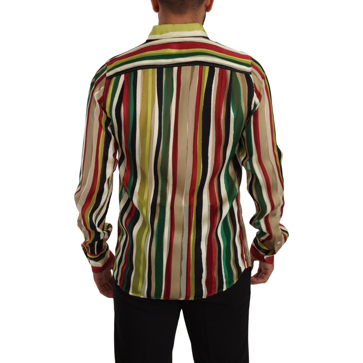 Dolce & Gabbana Elegant Multicolor Striped Silk Blend Shirt Dolce & Gabbana