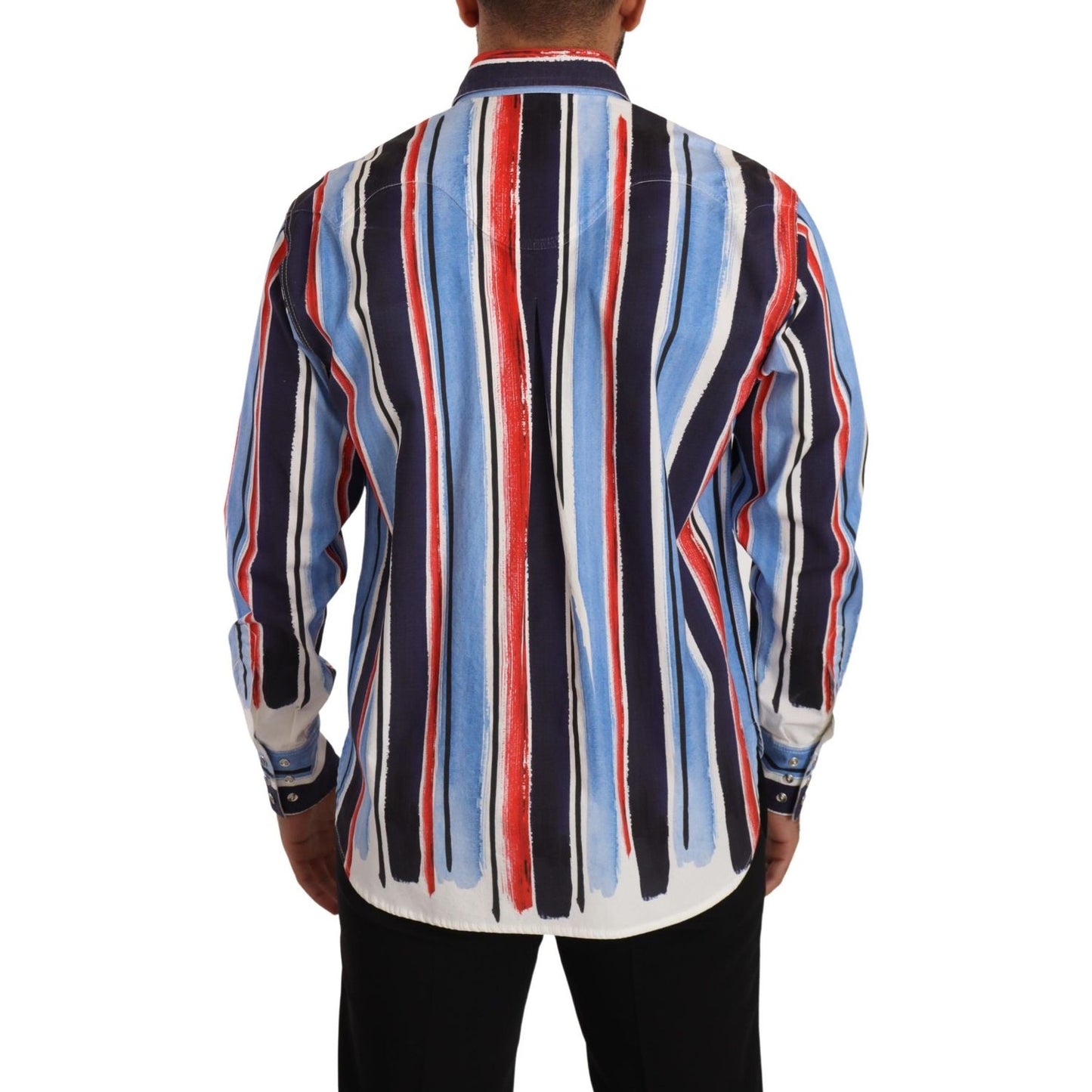 Dolce & Gabbana Elegant Striped Cotton Shirt with Pockets Dolce & Gabbana