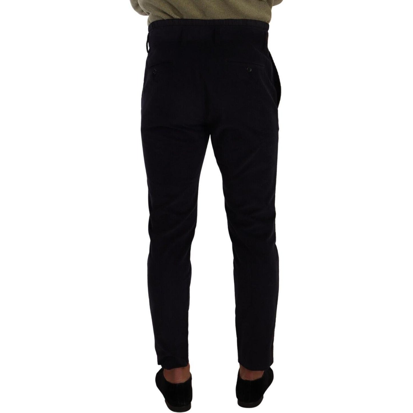 Dolce & Gabbana Blue Cotton Skinny Corduroy Trouser Pants