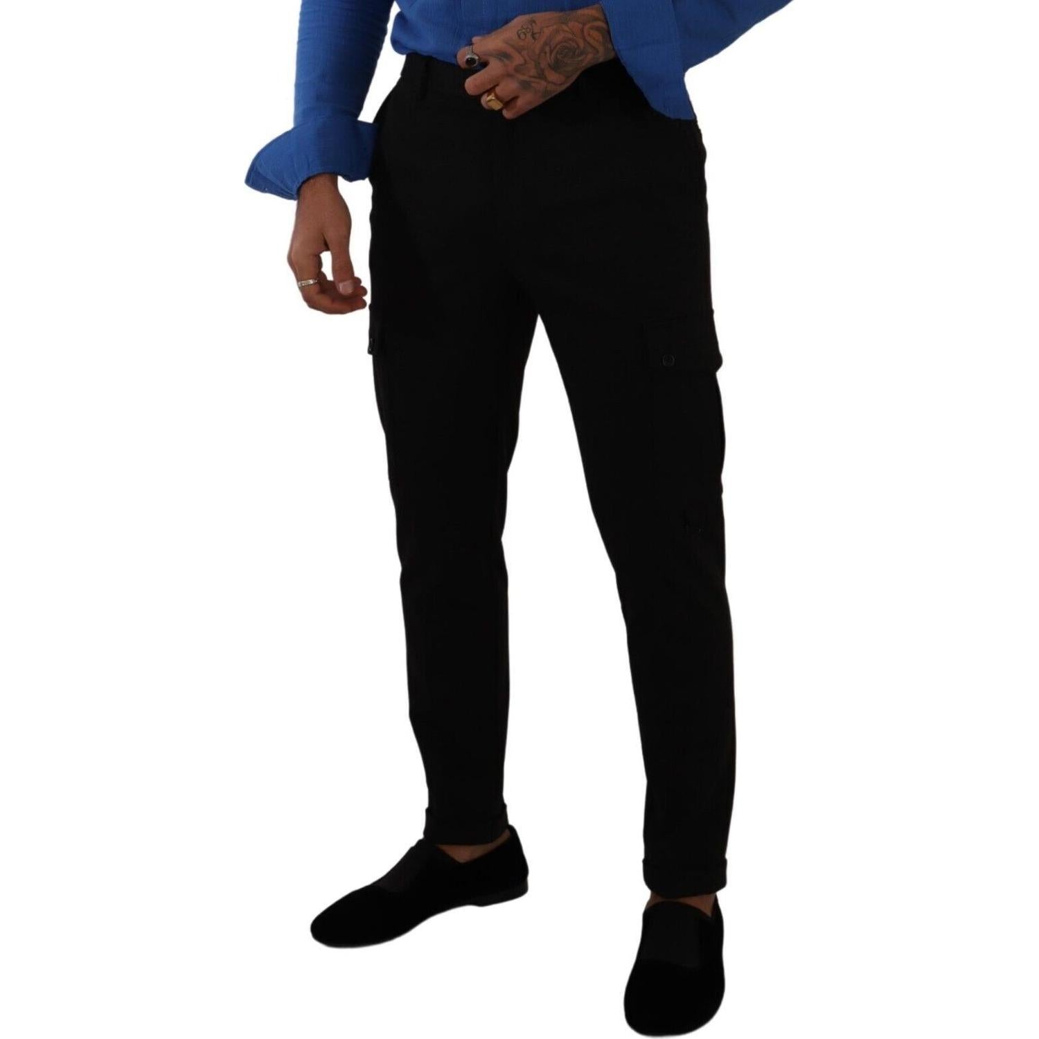 بنطلون كارجو أنيق أسود اللون من دولتشي آند غابانا