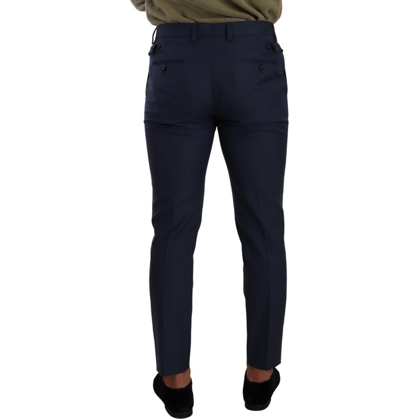 Dolce & Gabbana Elegant Dark Blue Slim-Fit Dress Pants Dolce & Gabbana