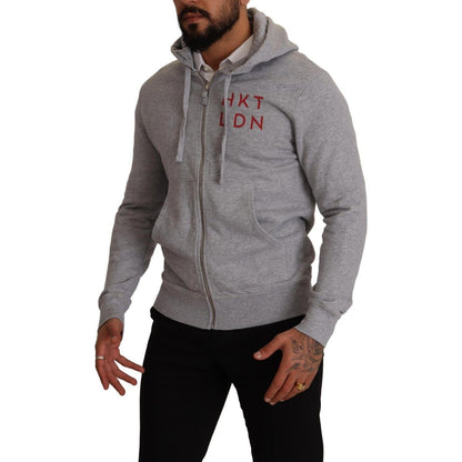 Hackett Gray Full Zip Hooded Cotton Sweatshirt Sweater