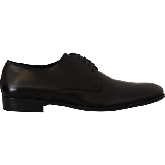 Dolce & Gabbana Black Leather Lace Up Formal Derby Shoes