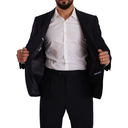 Domenico Tagliente Blue Polyester Single Breasted Formal Suit