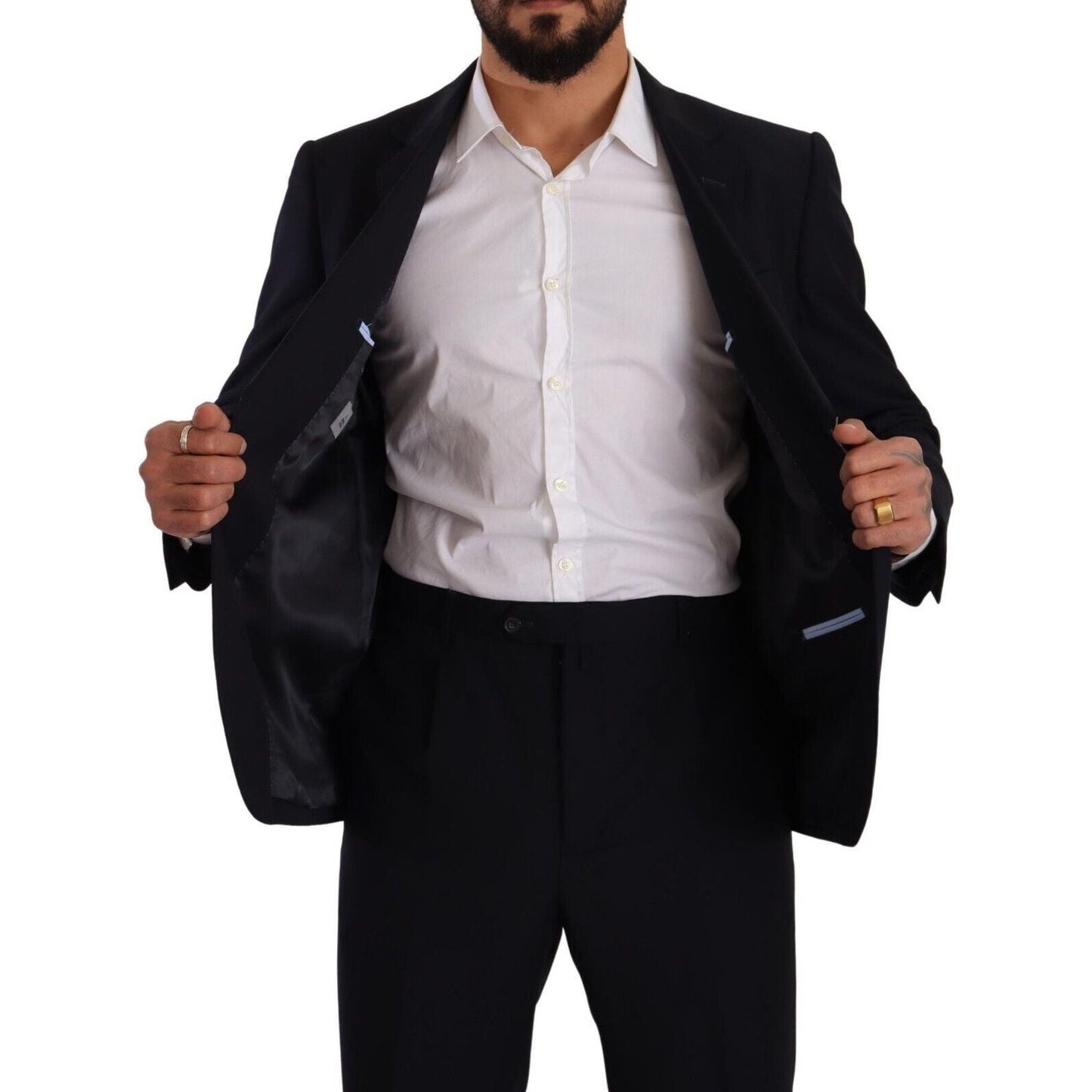 Domenico Tagliente Exquisite Blue Two-Piece Suit with Deconstructed Blazer Domenico Tagliente